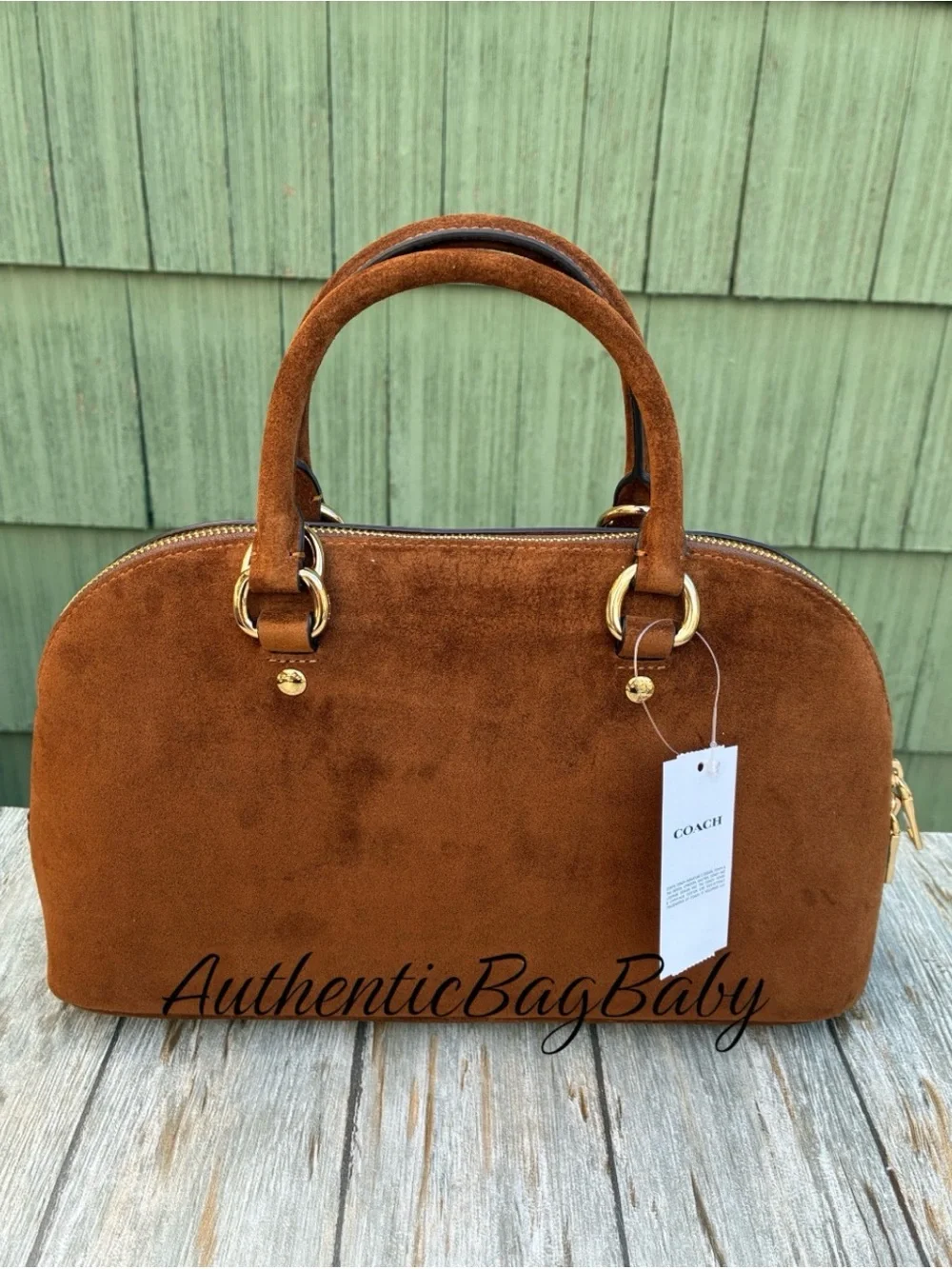 Coach Lara Satchel Leather Suede Bag Purse